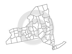 Counties Map of US State of New York