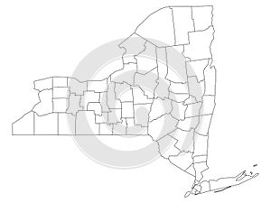 Counties Map of US State of New York photo