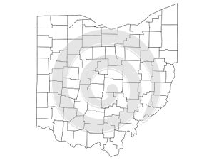 Counties Map of US State of Ohio photo