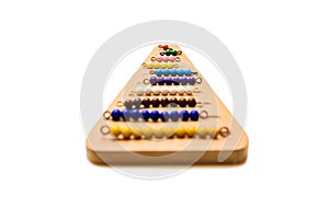 Counting beads in a montessori material