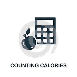Counting Calories icon. Monochrome sign from diet collection. Creative Counting Calories icon illustration for web