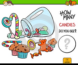 Counting candies educational activity game