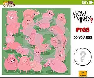 Counting cartoon pigs farm animals educational game