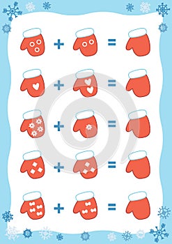 Counting Educational Game for Children. Addition worksheet