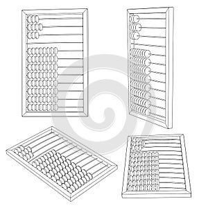 Counting frame or abacus outline