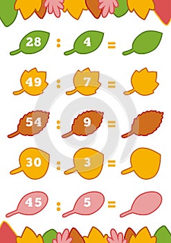 Counting Game for Children. Division worksheets