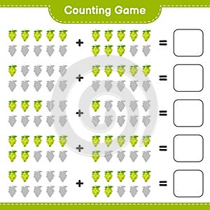 Counting game, count the number of Grape and write the result. Educational children game