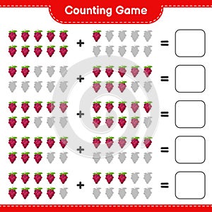 Counting game, count the number of Grape and write the result. Educational children game