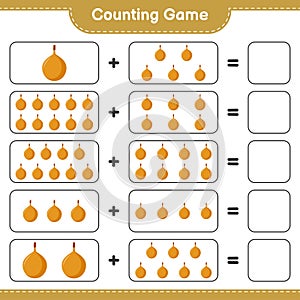 Counting game, count the number of Voavanga and write the result. Educational children game, printable worksheet