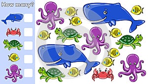 Counting game how many sea animals-2