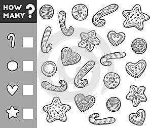 Counting Game for Preschool Children. Count how many cookies photo