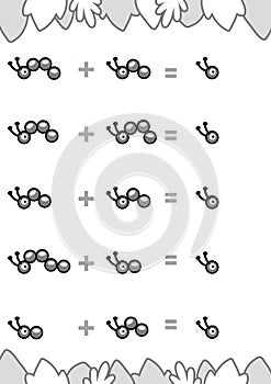 Counting Game for Preschool Children. Count the number of circles in the picture and write the result