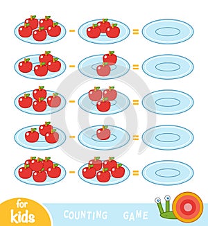 Counting Game for Children. Count the number of apples