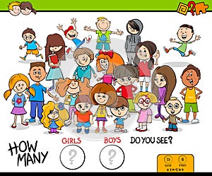 Counting girls and boys educational activity photo