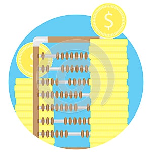 Counting gold and capital fund icon