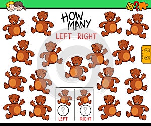 Counting left and right picture of bear educational game