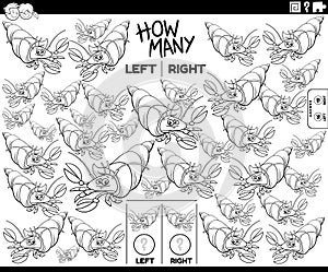 counting left and right pictures of cartoon hermit crab coloring page