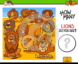 Counting lions animals educational game