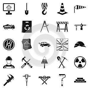 Counting material icons set, simple style