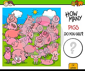 Counting pig characters educational activity