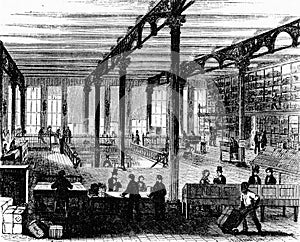 counting room at Harper`s printing company