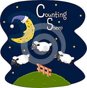 Counting sheeps jumping over the fence