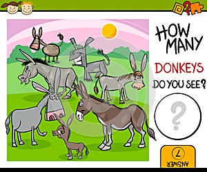 Counting task with donkeys cartoon