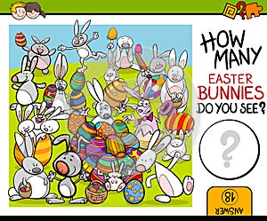 Counting task with easter bunny