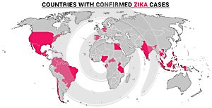 Countries with confirmed Zika virus cases