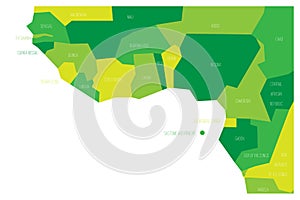 Země z propast západní. zjednodušený a schematický politická mapa. vektor ilustrace v odstíny z 