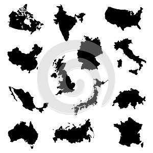 Countries silhouettes