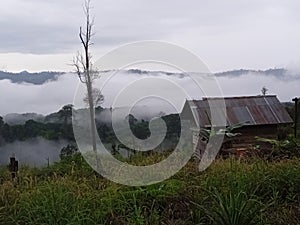 Country Above the Clouds in the Morning