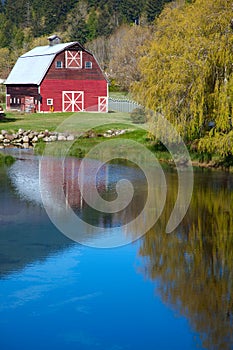 Country Barn with water