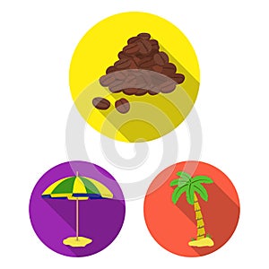 Country Brazil flat icons in set collection for design. Travel and attractions Brazil vector symbol stock web