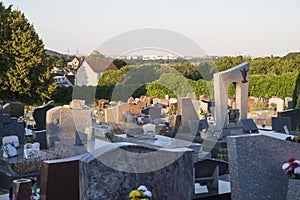 Country cemetery near a city