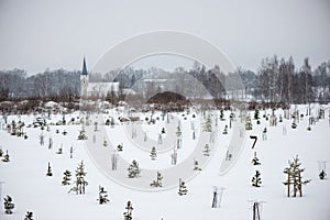 Country chruch in winter
