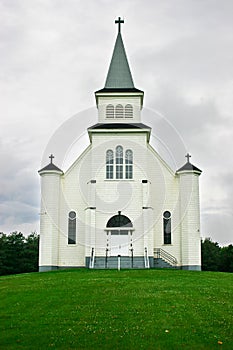 Country Church Under a Stormy Sky