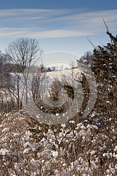 A country church in the winter