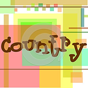 Country on colored background