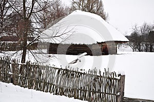 Country cottage in winter