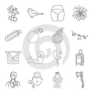 Country, crop, maintenance and other web icon in outline style.Medicine, game, building icons in set collection.