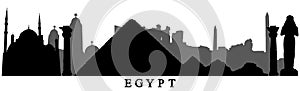 Country Egypt, silhouettes of buildings of Egypt. Vector illustration
