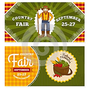 Country fair vintage invitation cards