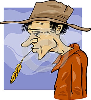 Country farmer cartoon illustration