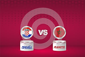 Country Flag Background Croatia vs Marocco