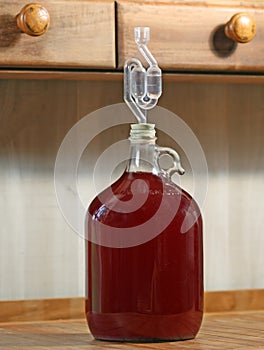 Country Fruit Wine in Fermentation