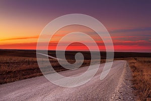 Country gravel road horizon