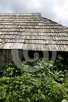 Country historically wooden Buiding in Nature, Slovakia