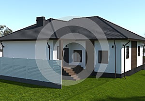 Country house, cottage, visualization, 3D illustration