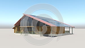 Country house, cottage, visualization, 3D illustration